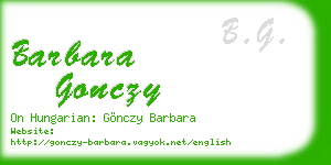 barbara gonczy business card