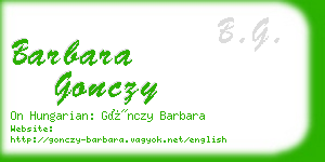 barbara gonczy business card